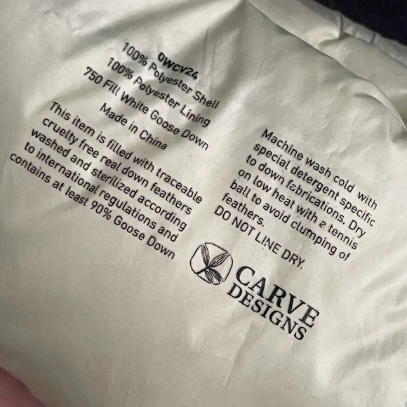 Carve Designs Puffer Vest 750 Goose Down Womens Size XL Packable Gorpcore * - Picture 8 of 10